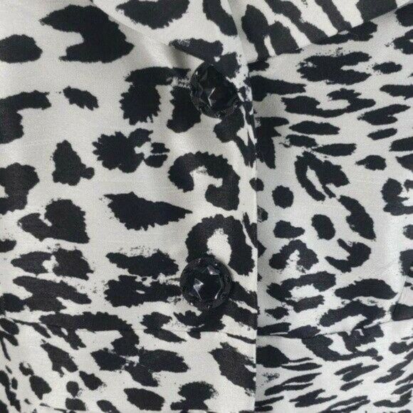 Dana Kay Black & White Cheetah animal Print Blazer Jacket Size 10 - Picture 3 of 8